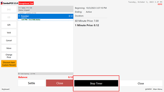 product timer button