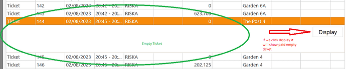 empty ticket