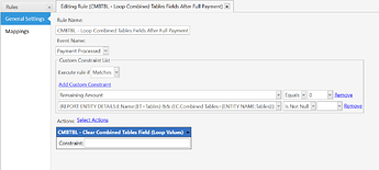 Rules-CMBTBL - Loop Combined Tables Fields After Full Payment