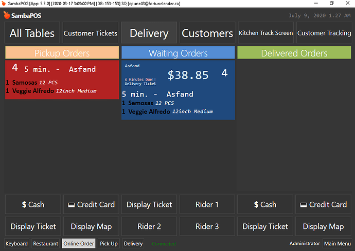 Delivery Ticket Appearing in 2 Screens