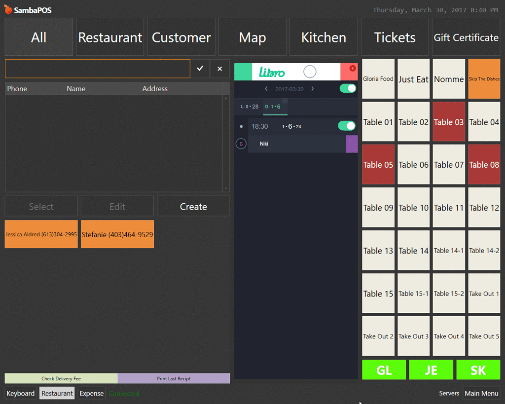Gloria Food Integration Dumper Version (manually load order) V5