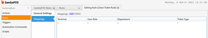 Rules - Close Ticket Rule - Mapping