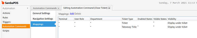 Automation Command - Close Ticket - Mappings