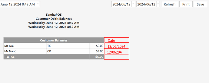 Customer Debit Balances