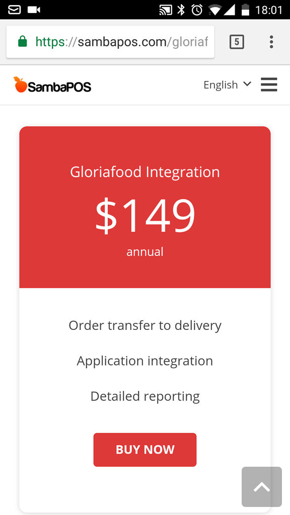 Buying GloriaFood Integration? - V5 Question - SambaClub Forum