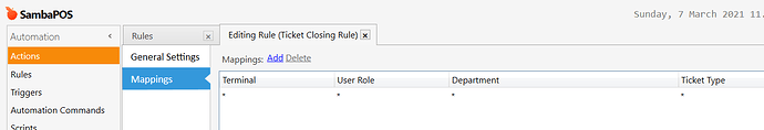 Rules - Ticket Closing Rule - Mappings