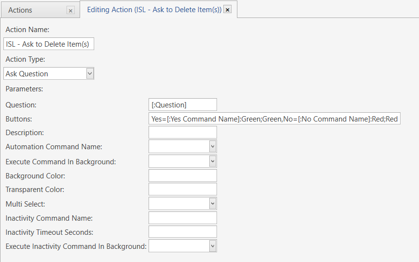Action - ISL - Ask to Delete Item(s)