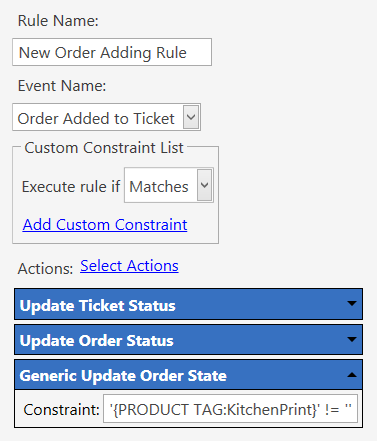 New Order Adding Rule