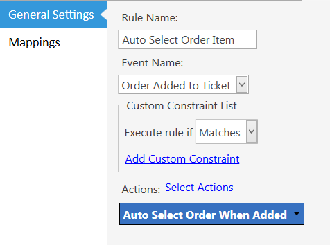 Auto Select Order Rule